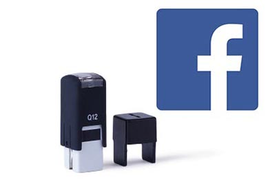 Facebook Stempel Posta Q12 12x12mm (blauwe inkt)