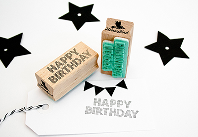 Happy Birthday stempel | Miss Honeybird