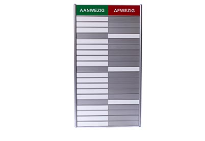 Aan- en Afwezigheidsbord 20 plaatjes, Groen-Rood