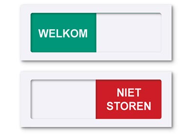 10. WELKOM - NIET STOREN, Schuifbord Wit