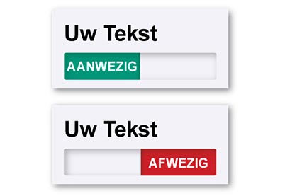 16. AANWEZIG-AFWEZIG met eigen kameraanduiding<br>Wit