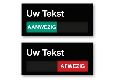 16. AANWEZIG-AFWEZIG met eigen kameraanduiding<br>Zwart