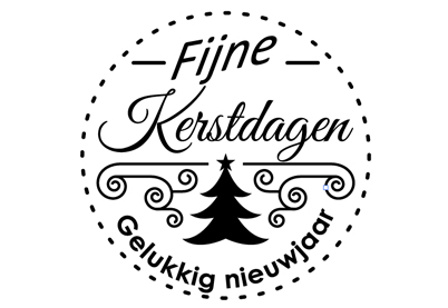 Kerststempel 30 Fijne kerst | gelukkig nieuwjaar | rond