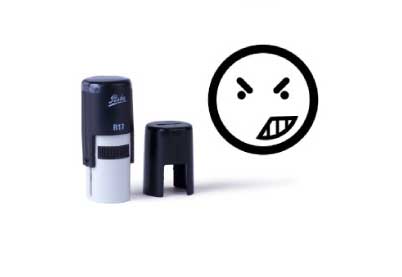 Smiley stempel 002<br>Boos gezicht