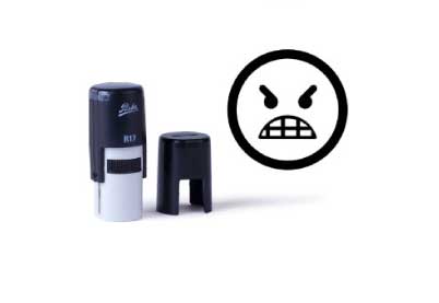 Smiley stempel 004<br>Boos gezicht