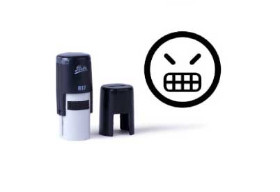 Smiley stempel 005<br>Boos gezicht