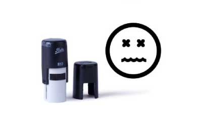 Smiley stempel 008<br>Verward gezicht