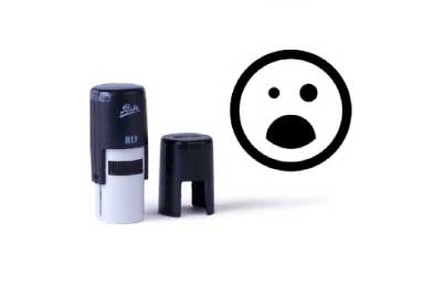 Smiley stempel 010<br>Verbaasd gezicht