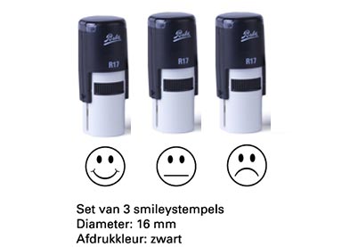 Set van 3 Smileystempels