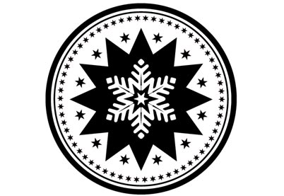 Kerststempel 26 Retro sneeuwvlokje