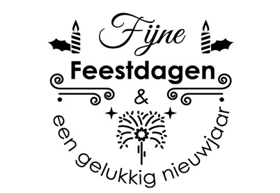 Kerststempel 32 Fijne feestdagen|gelukkig nieuwjaar|rond